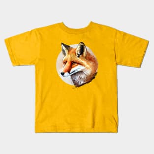 Fox Art, Watercolor Painting Kids T-Shirt